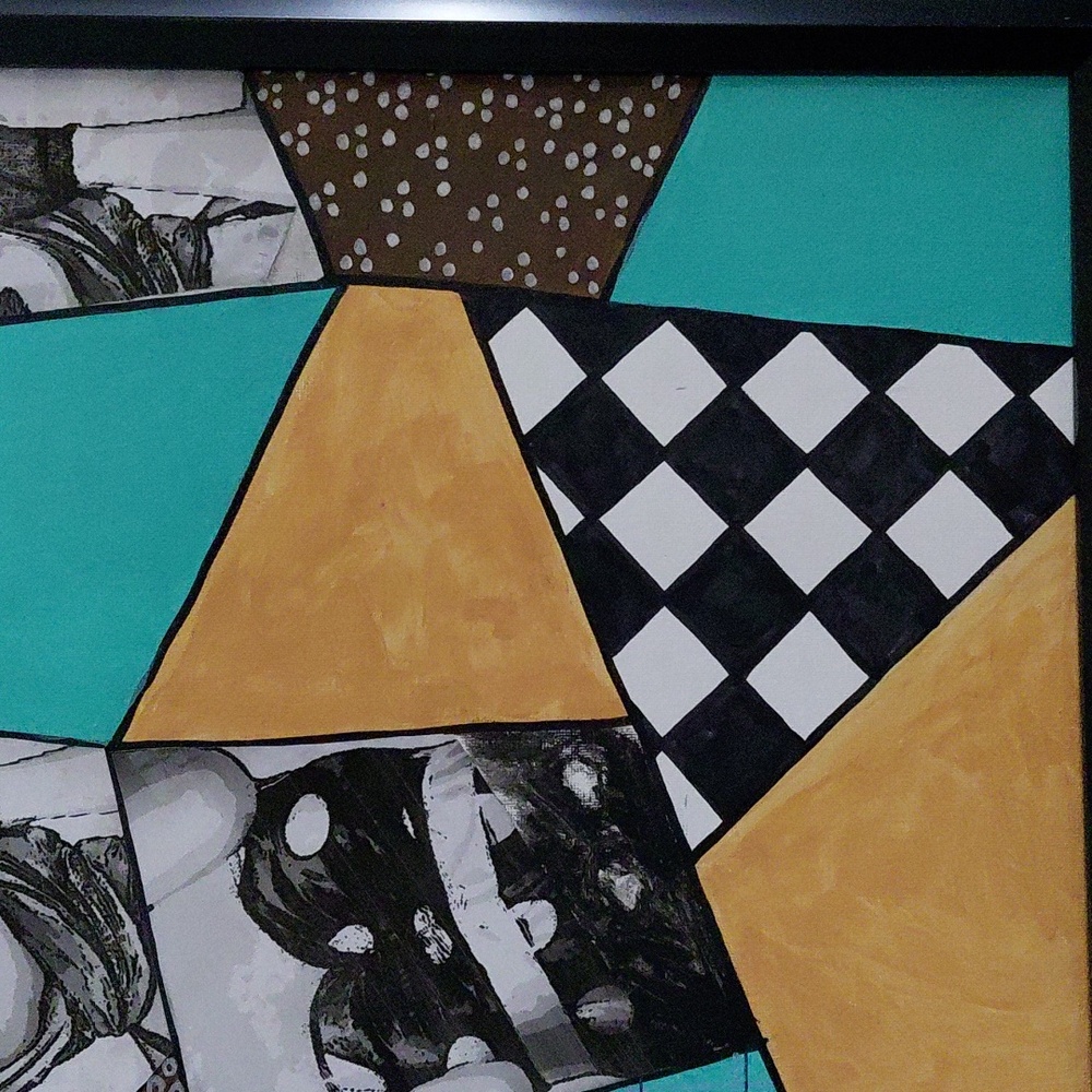 Abstract Geometric Art in Black Frame - Picture 6 of 7